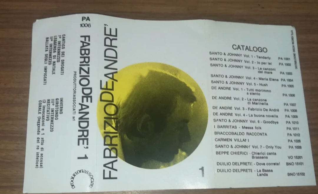 "Fabrizio De Andre' 1" Musicassetta Produttori Associati