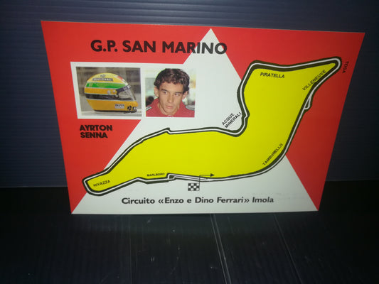 Original Ayrton Senna San Marino/Imola GP postcard from the 80s/90s