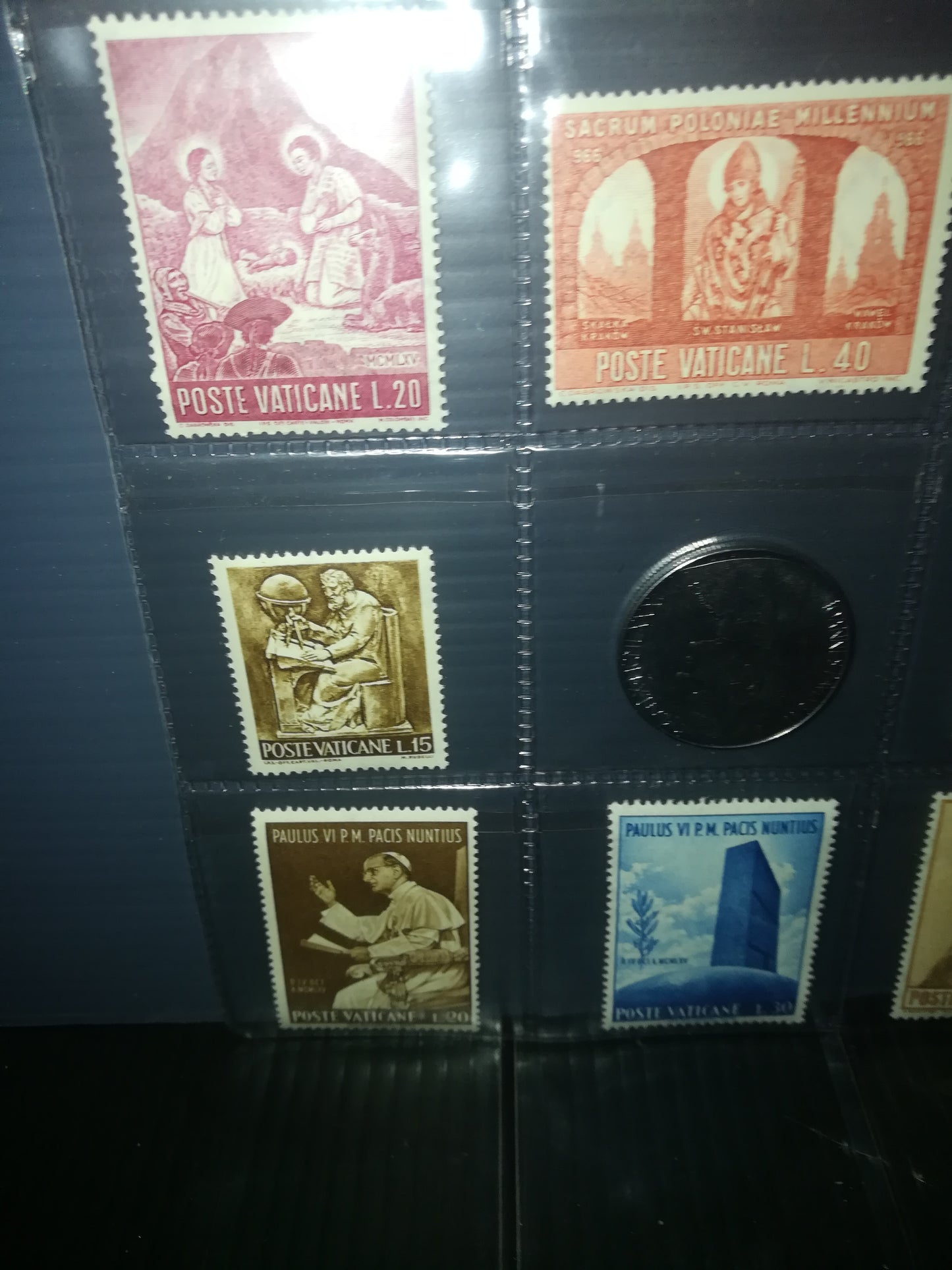 Souvenir Vaticano P.P.Giovanni Paolo II Original Vatican Stamps +moneta