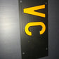 VC (V Vercelli) original plastic provincial acronym