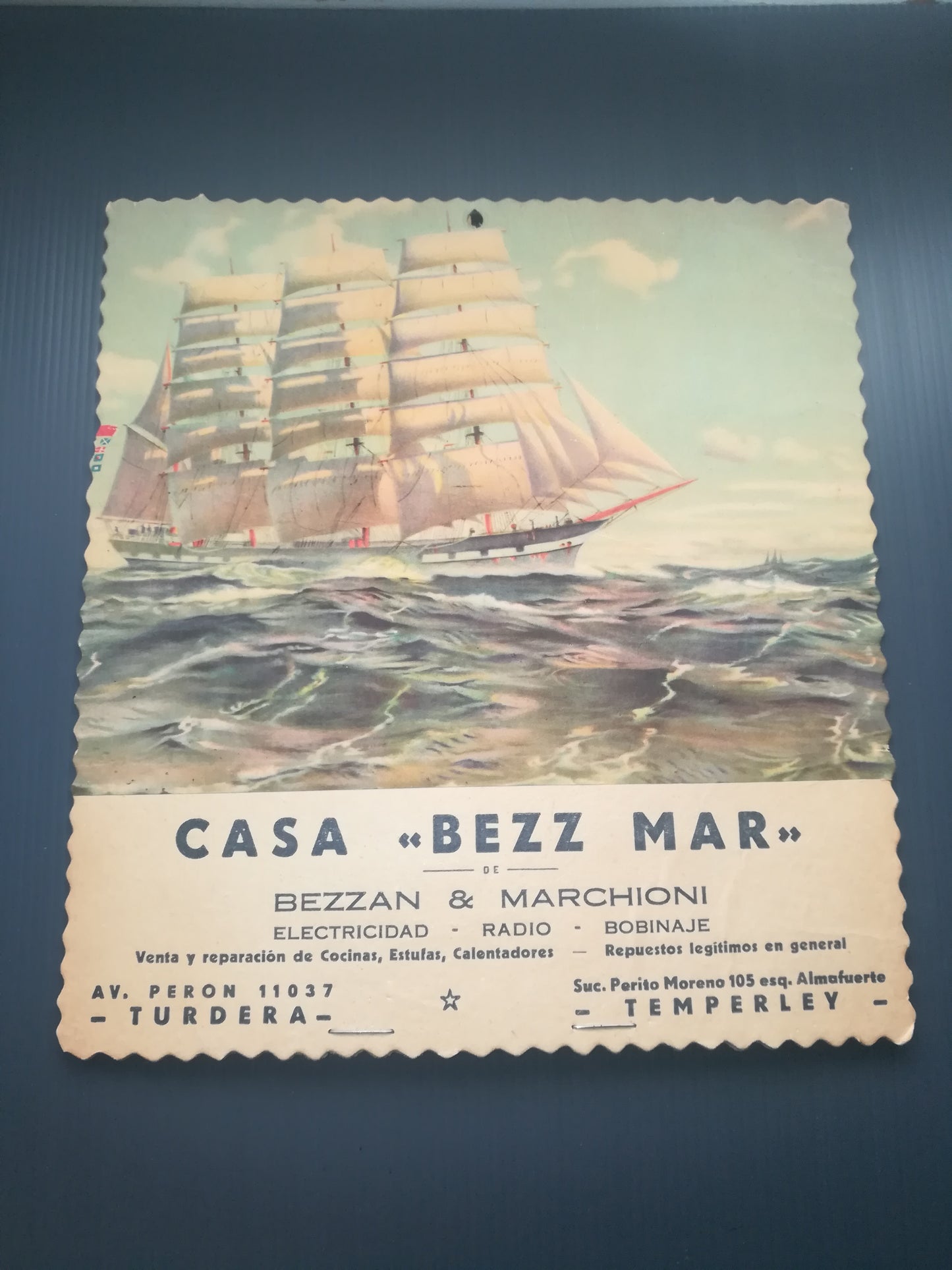 Cartoncino Pubblicitario Casa Bezz Mar

Originale anni 50