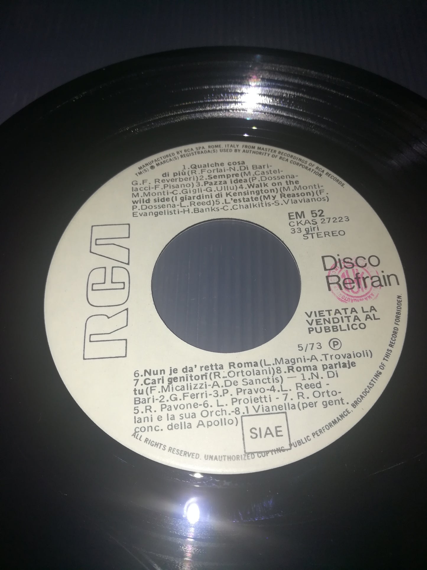 Disco Refrain n.52 33 Giri

Disco Dimostrativo Fuori Commercio