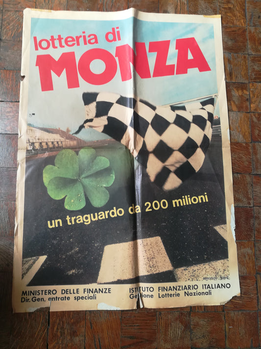 Monza 200 Million Vintage Lottery Poster

 Original of the time