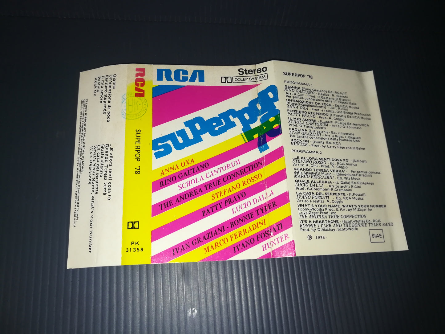 SuperPop 78"Cantanti Vari Musicassetta

Edita nel 1978 da  RCA cod.PK 31 358