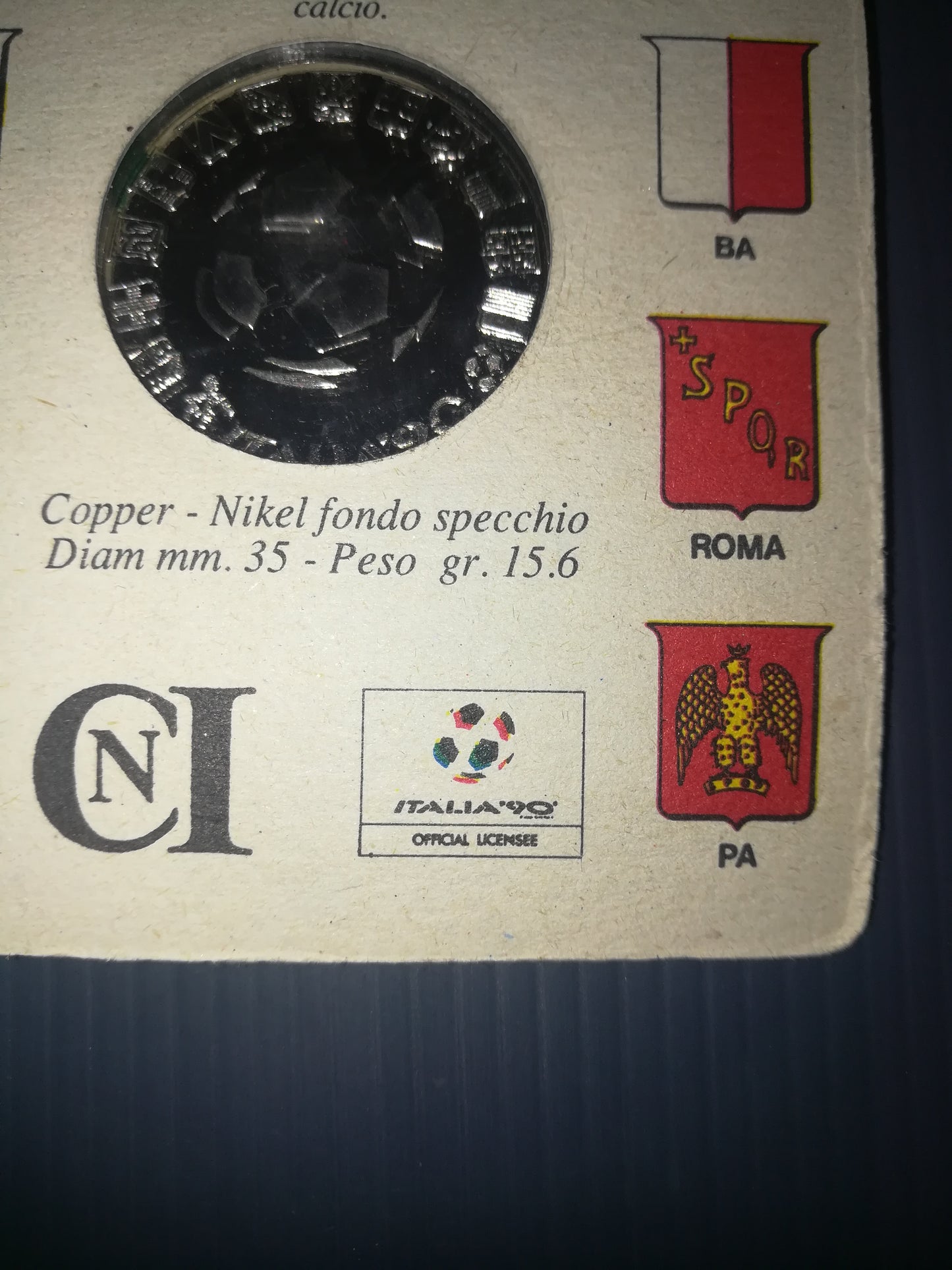 Official Mascot Medal Italia 90 FIFA World Cup

 In mirror-backed nickel