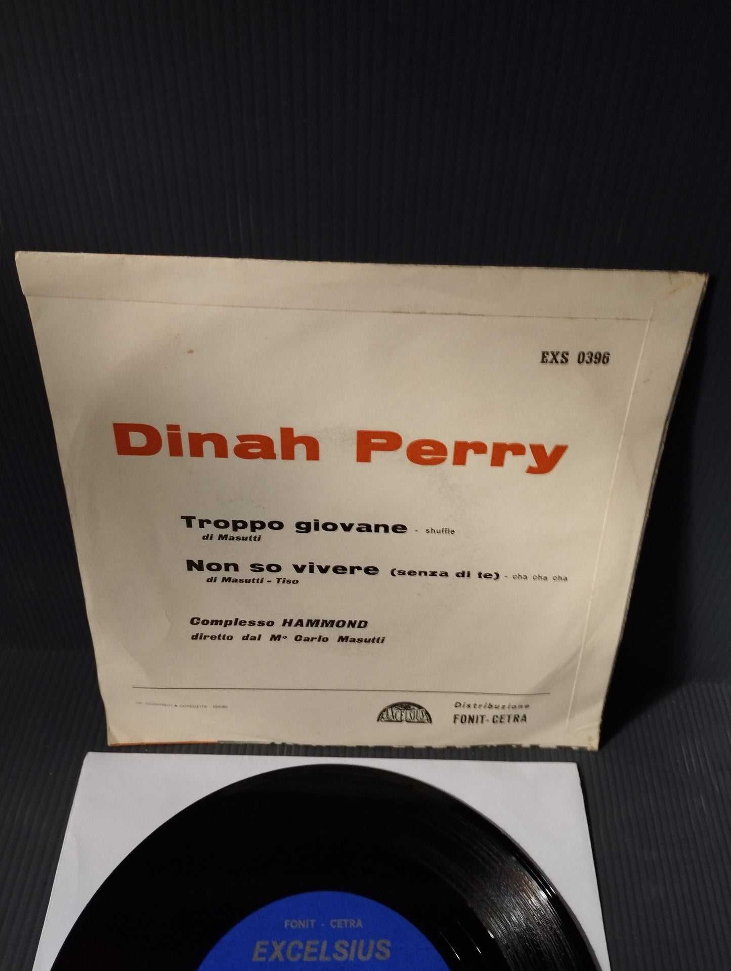 Troppo Giovane/Non So Vivere" Dinah Perry 45 Giri

Edito nel 1966 da Excelsius Cod.EXS 0396

Raro