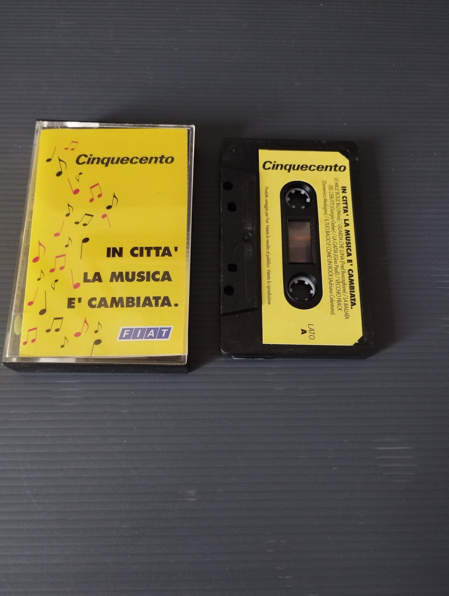 Fiat Cinquecento advertising cassette

 Free product for Fiat.