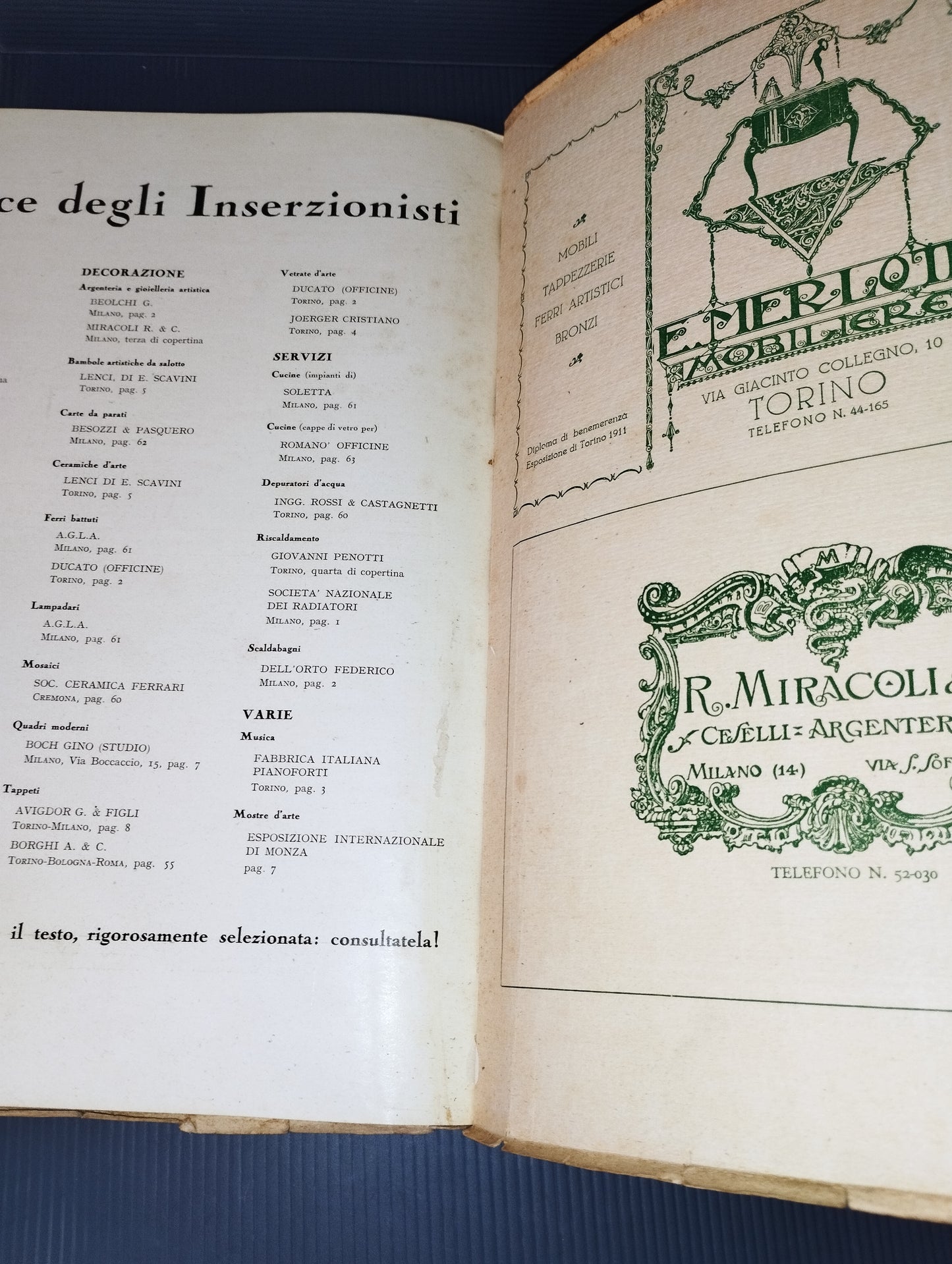 "La Casa Bella" magazine N.8 August 1929 Year VII