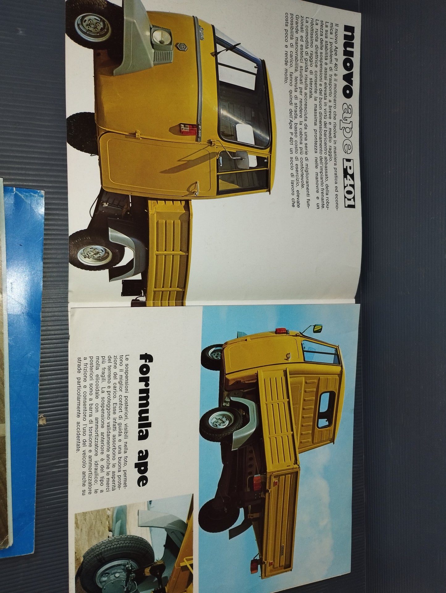 APE P401 Piaggio three-wheeler brochure from the 70s