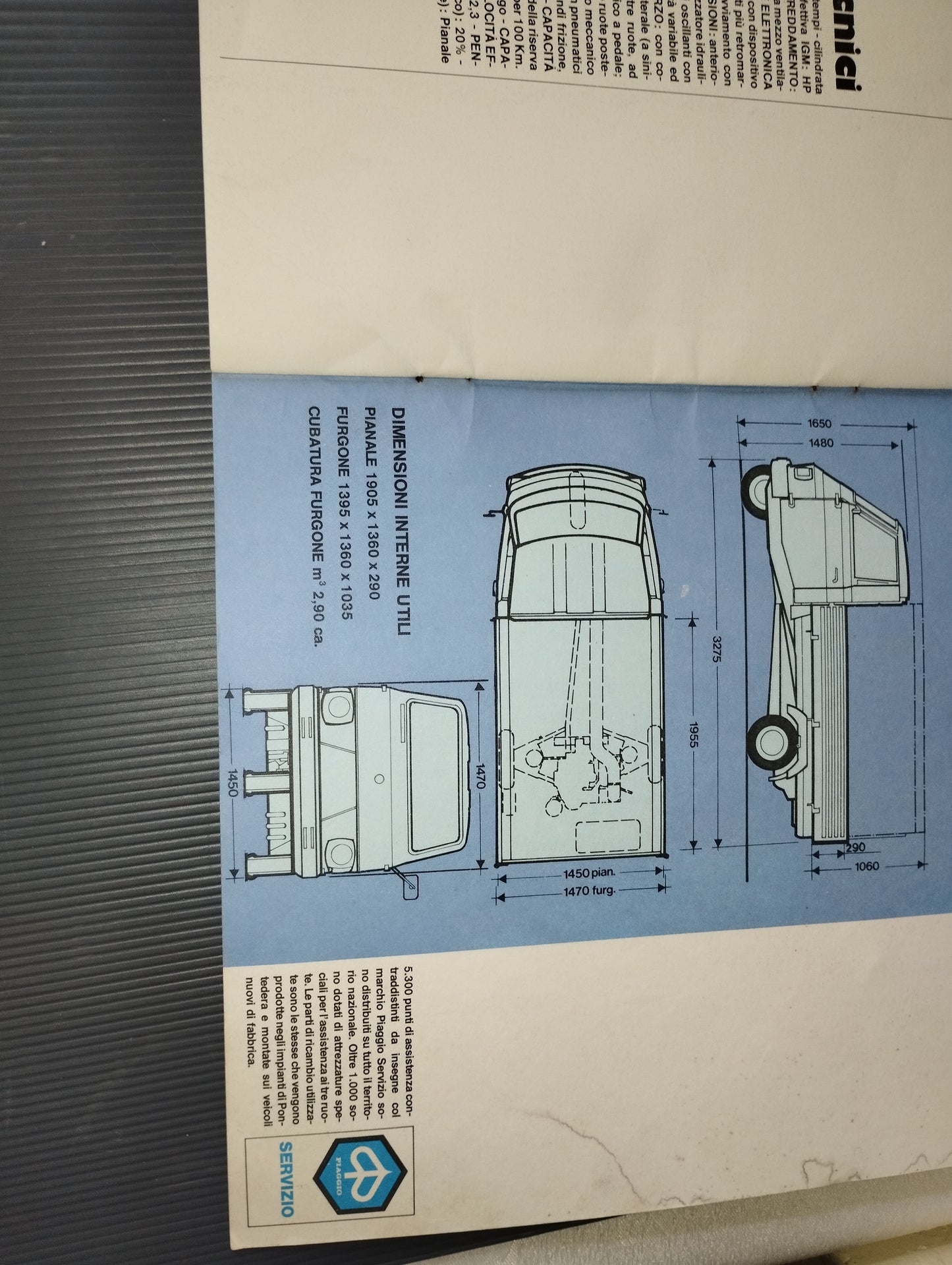 Depliant Nuovo Apecar P2 Piaggio Anni 70