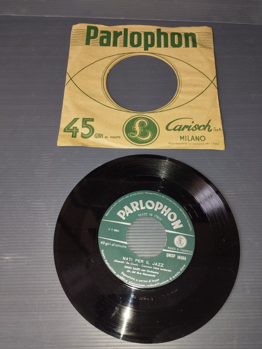 Nati per il Jazz/C'est l'Amour" Dino Sarti 45 giri

Edito nel 1958 da Parlophon Cod.QMSE 16165