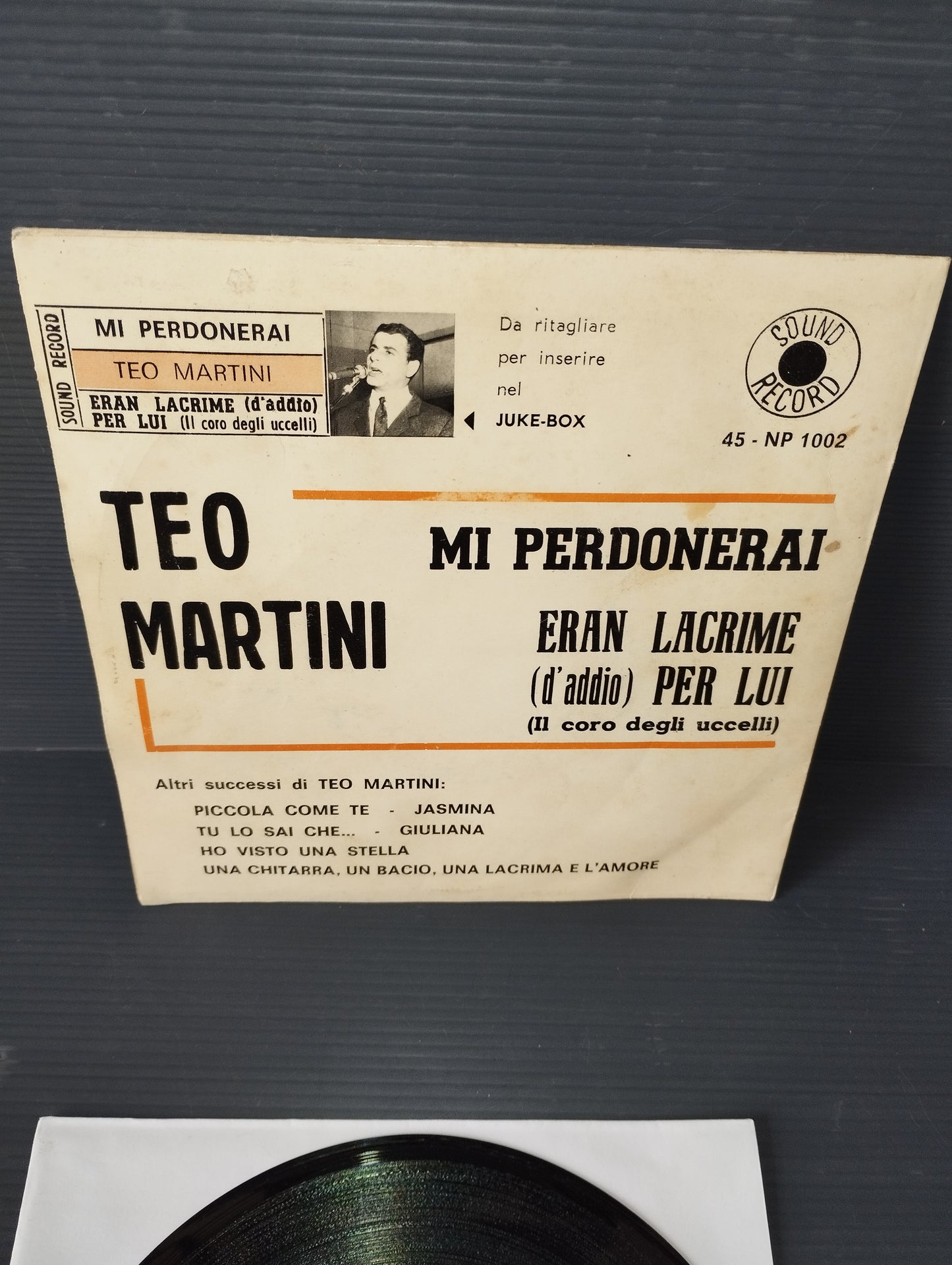 Mi Perdonerai/Eran Lacrime .." Teo Martini Complesso i Pagi

45 Giri