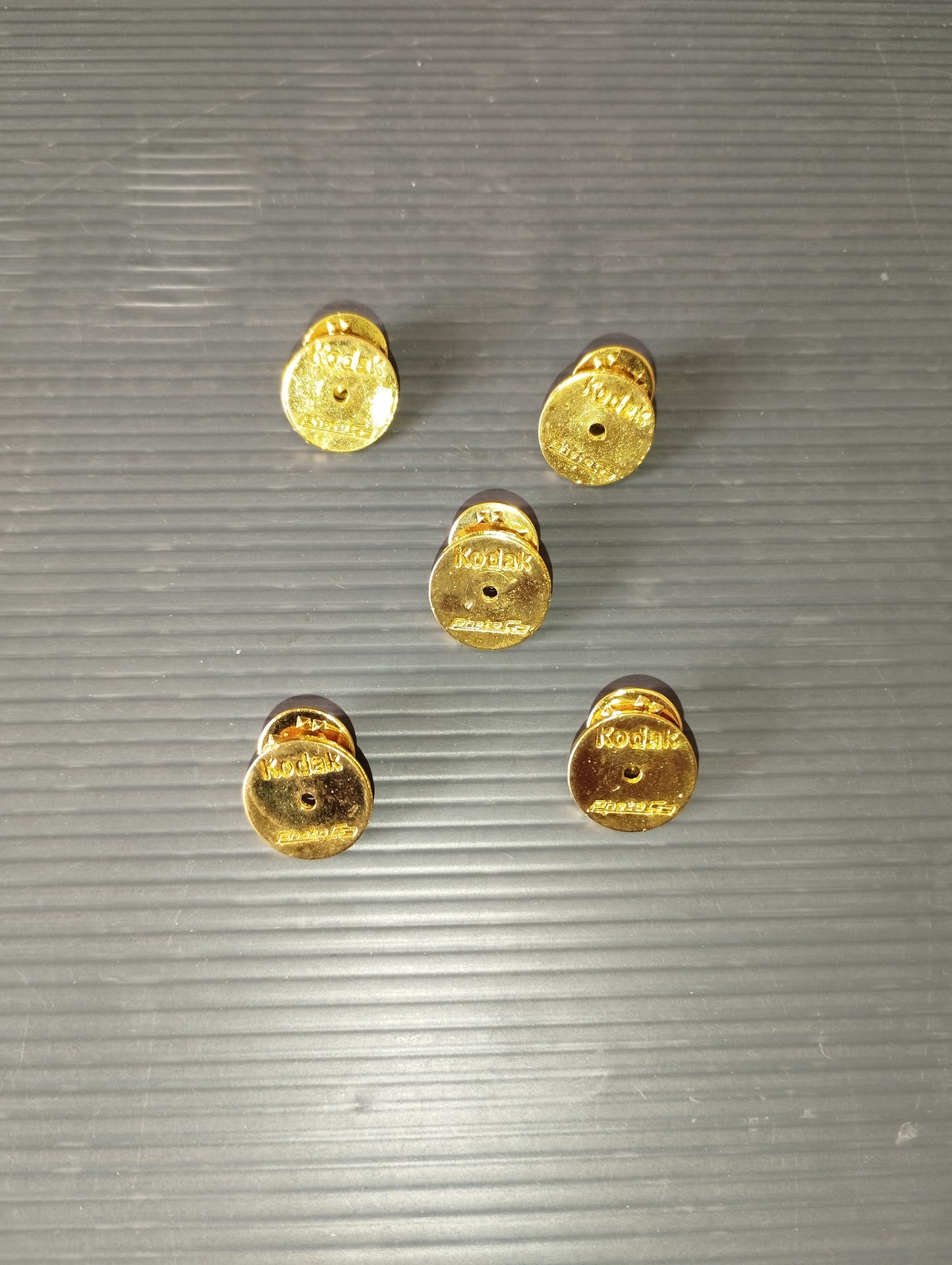 Lot of 5 Vintage Golden Metal Kodak Pins