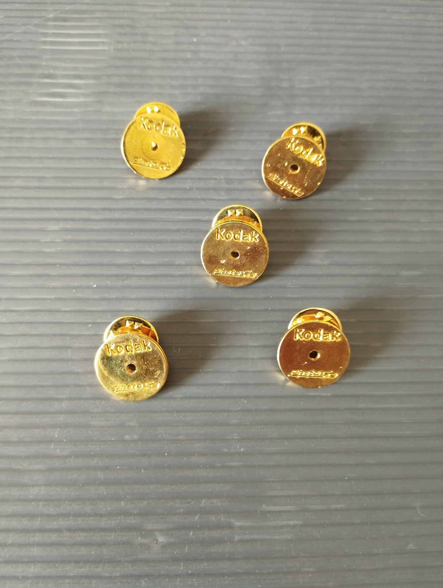 Lot of 5 Vintage Golden Metal Kodak Pins