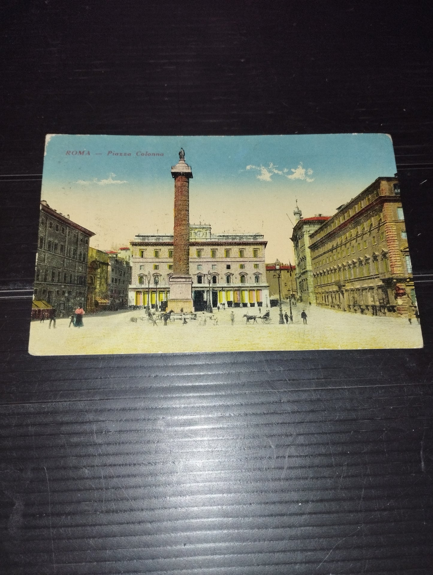 Ancient Postcard Rome Piazza Colonna Circolata