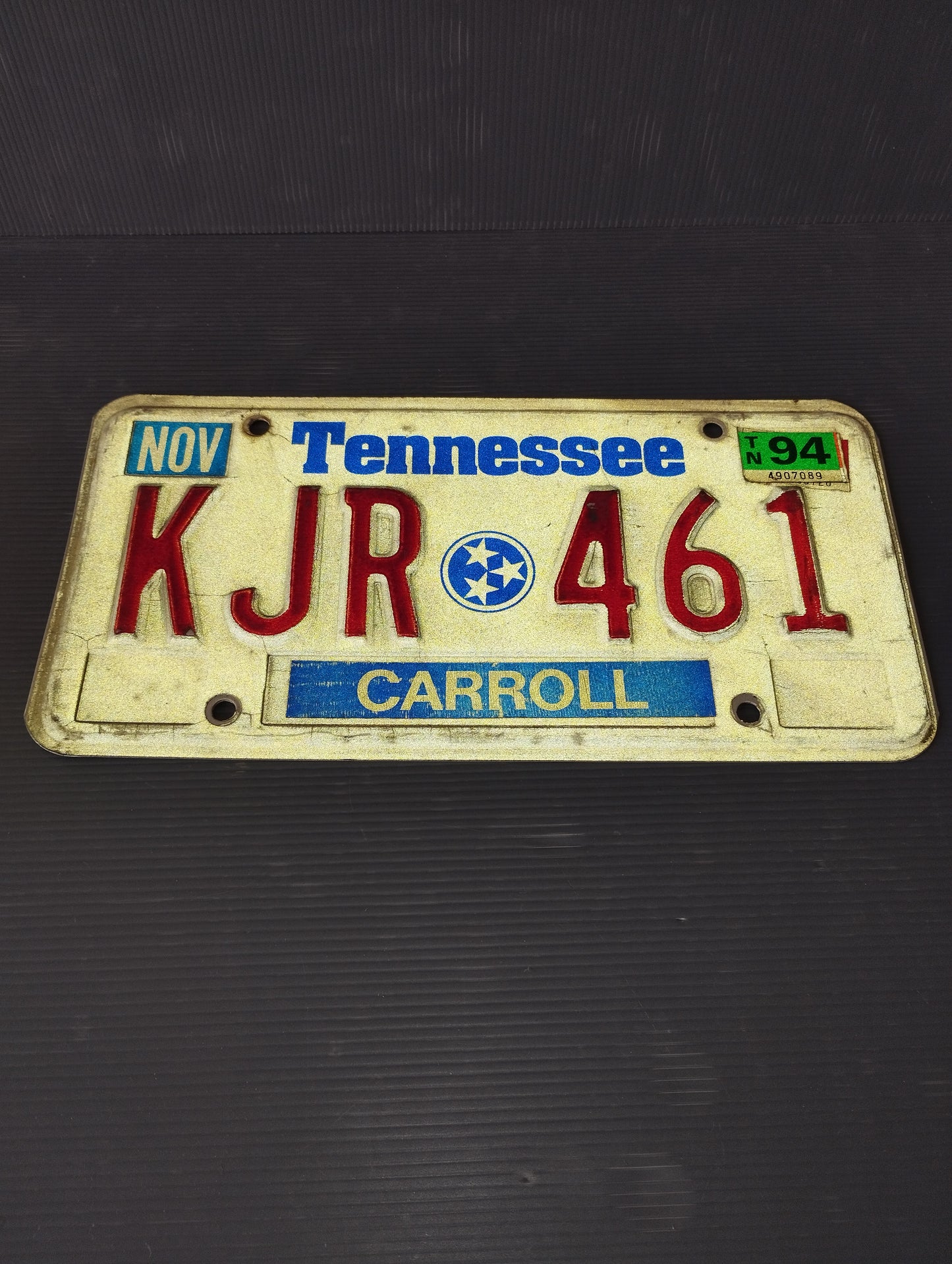 Original Tennessee USA vehicle license plate