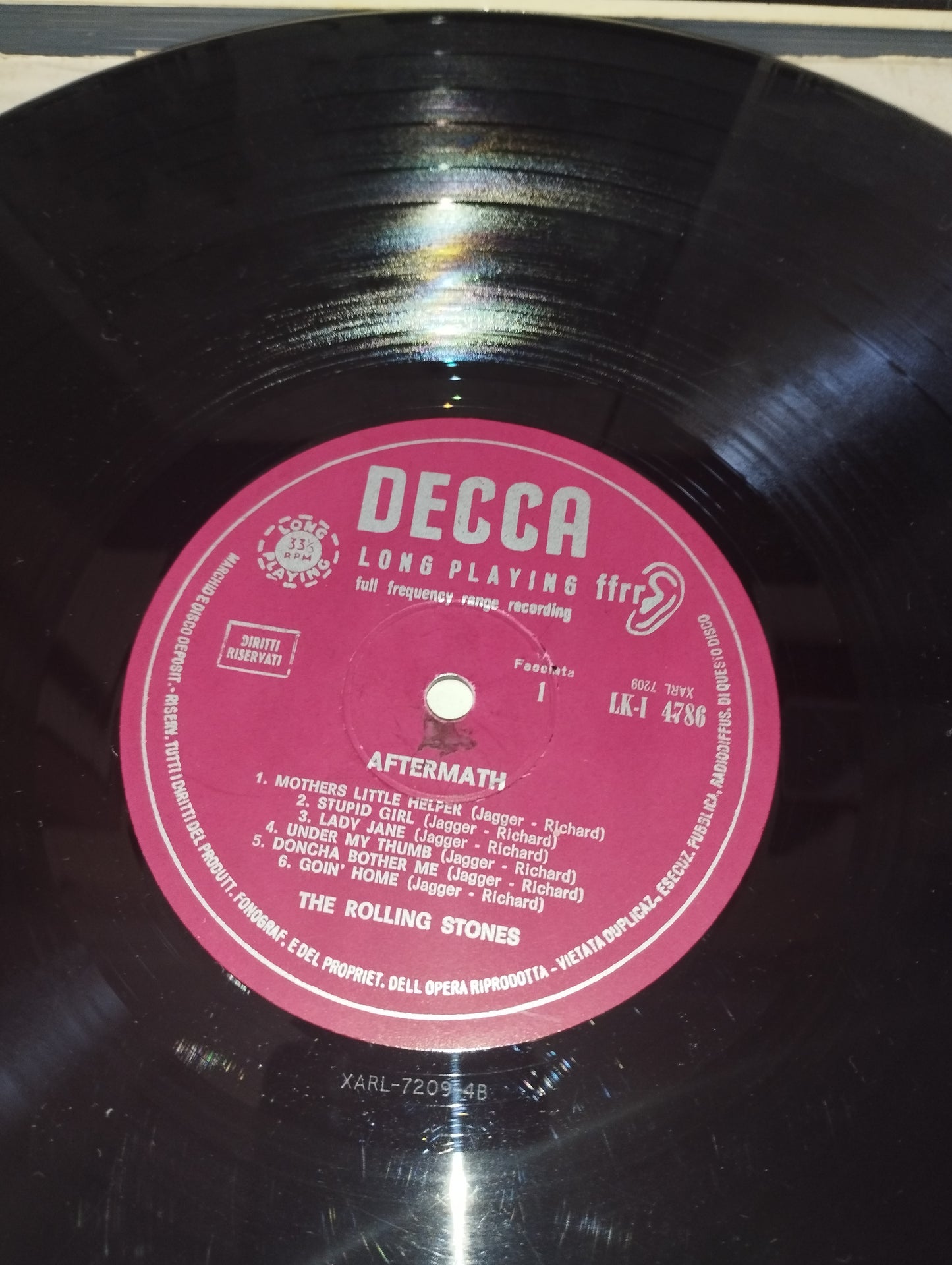 After-Math" The Rolling Stones Lp 33 giri

Edito nel 1966 da Decca cod.LK-I 4786

Versione Mono