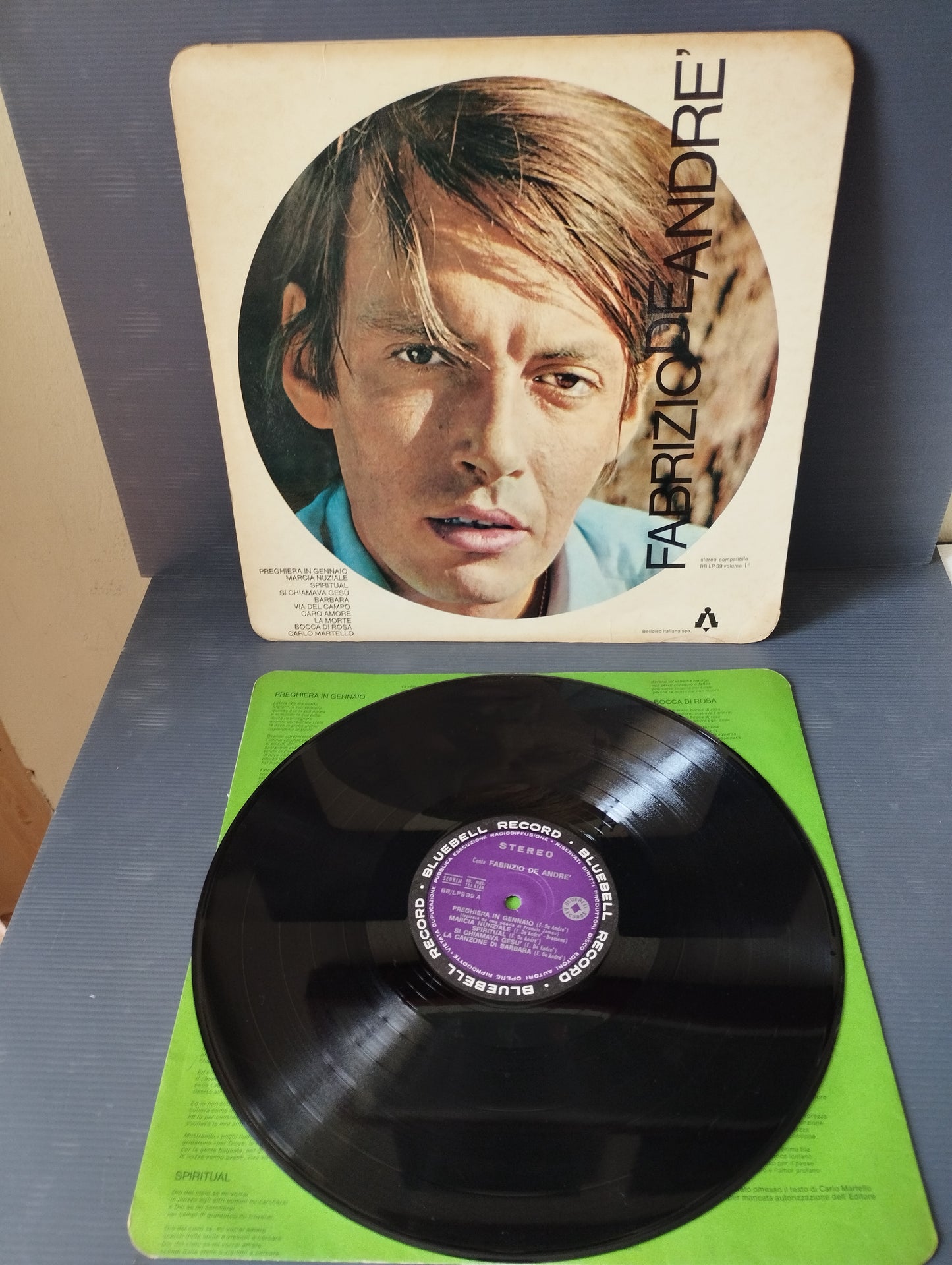 Fabrizio De André Volume 1°" LP 33 rpm Published in 1967 by Belldisc Cod.BB LP 39 Stereo