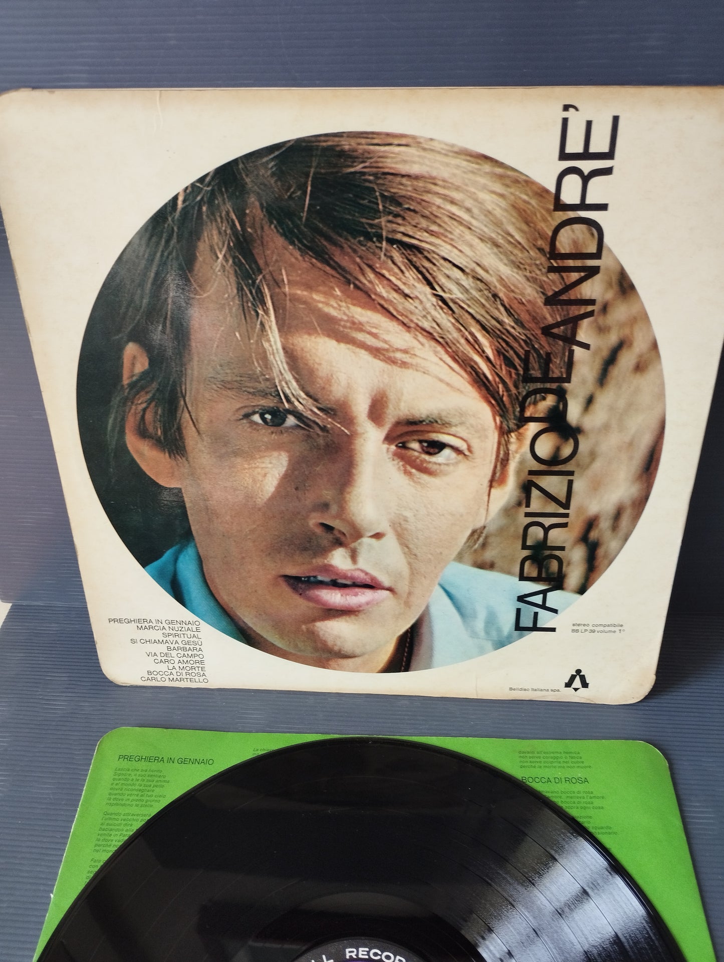 Fabrizio De André Volume 1°" LP 33 rpm Published in 1967 by Belldisc Cod.BB LP 39 Stereo