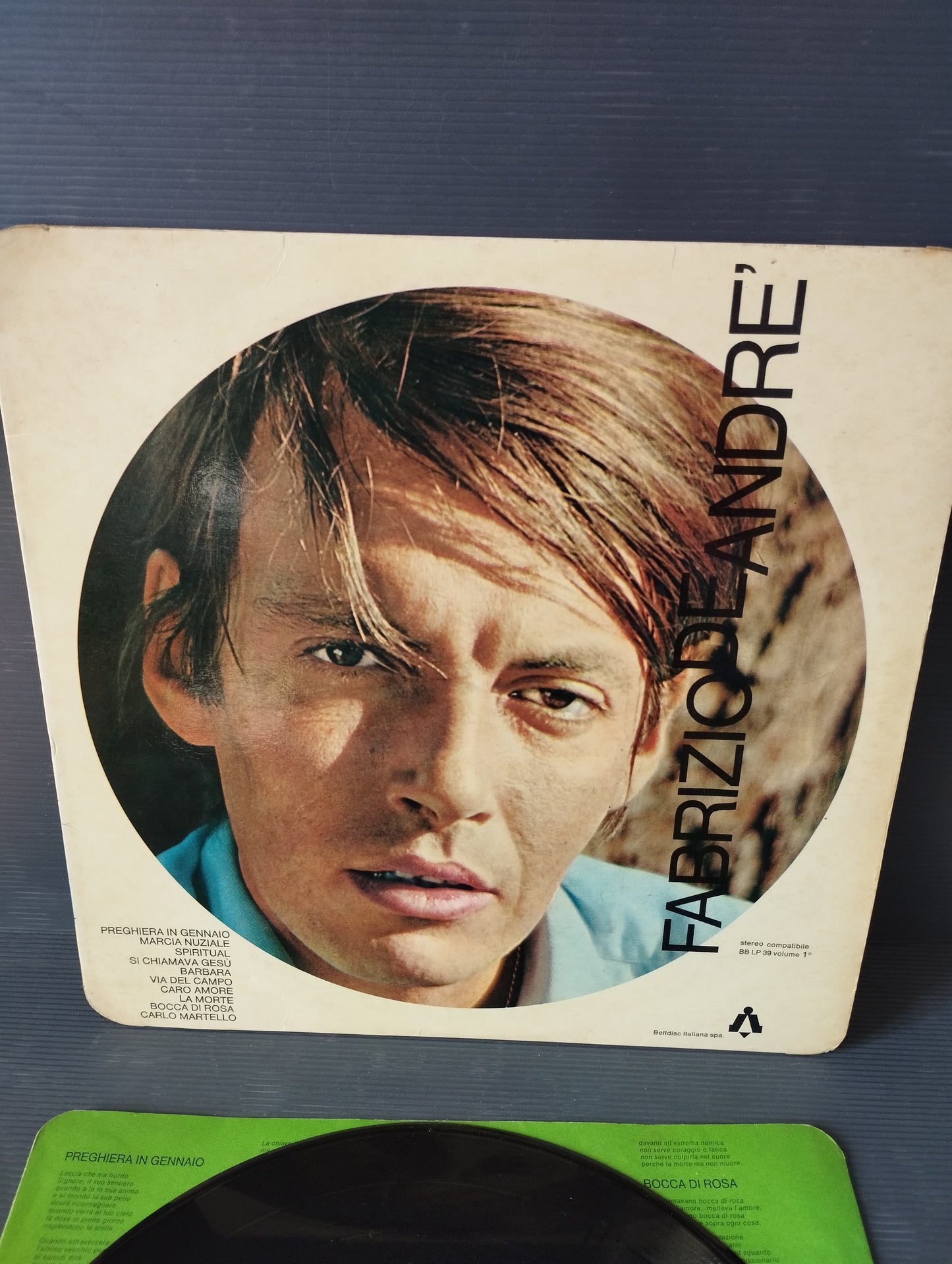 Fabrizio De André Volume 1°" LP 33 rpm Published in 1967 by Belldisc Cod.BB LP 39 Stereo