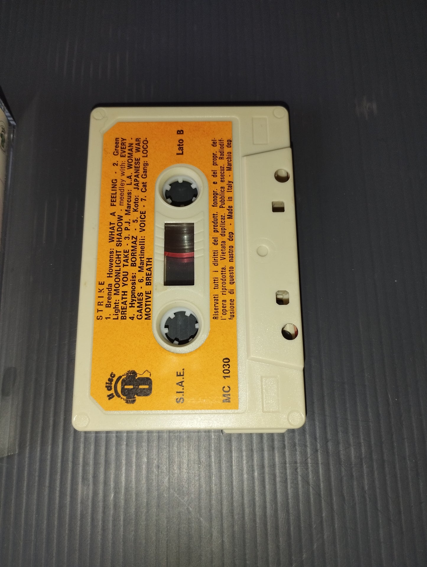 Strike" Electronic Music Cassette

 Published in 1983 by Disc8 Cod.MC 1030

 Genre: Electronic