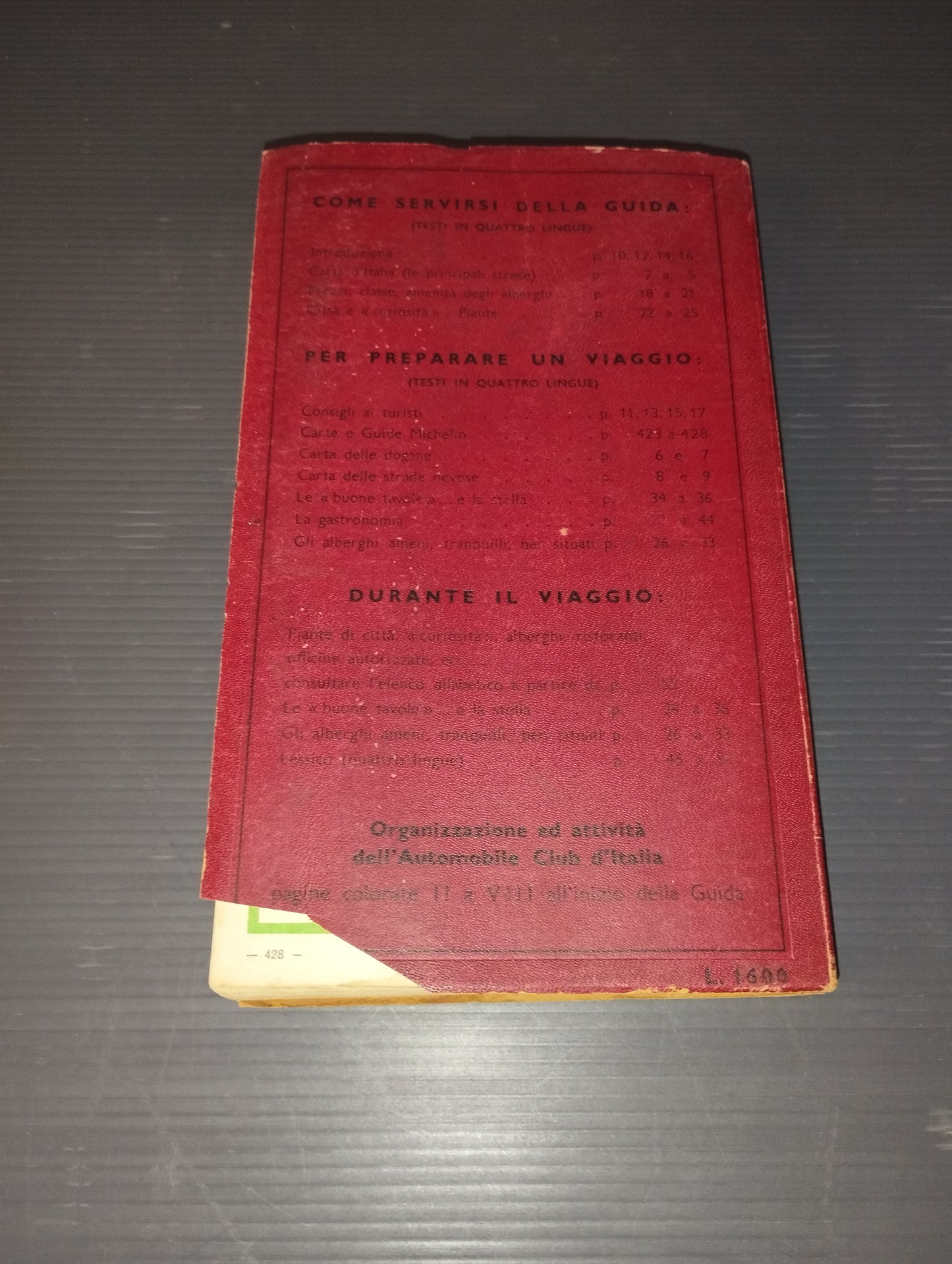 Michelin Guide Italy 1966

 Special Edition Reserved for Automobile Club Italia Members