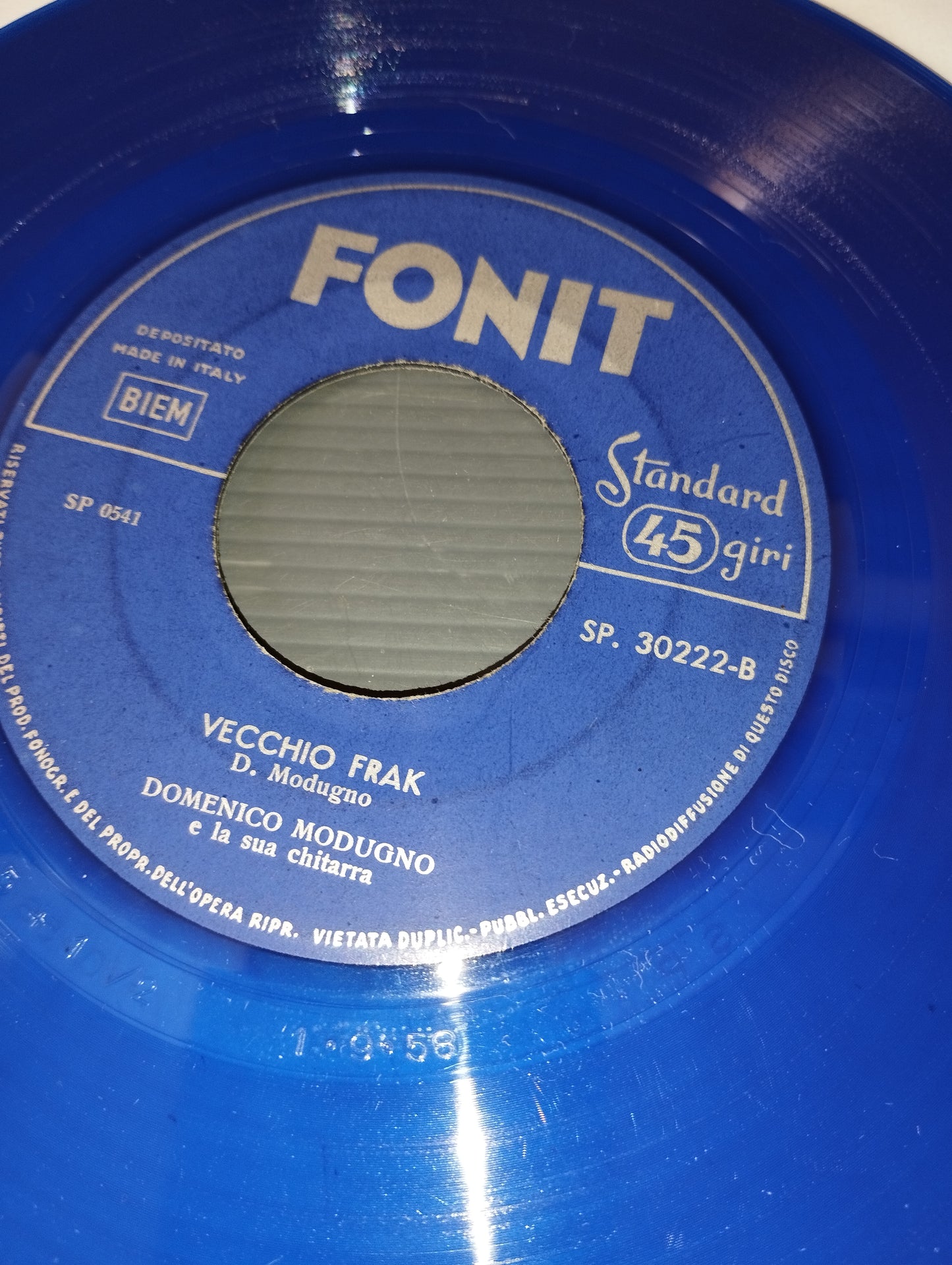 Nel Blu Dipinto Di Blu/Vecchio Frak" Modugno Blue Vinyl 45 rpm