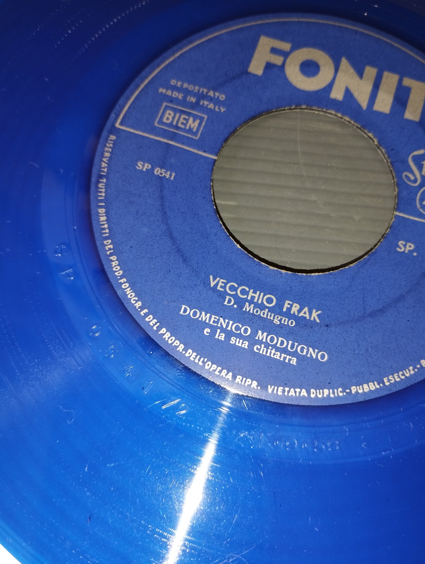 Nel Blu Dipinto Di Blu/Vecchio Frak" Modugno Blue Vinyl 45 rpm