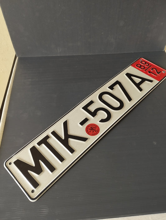 German vehicle license plate

 80s

 Metal