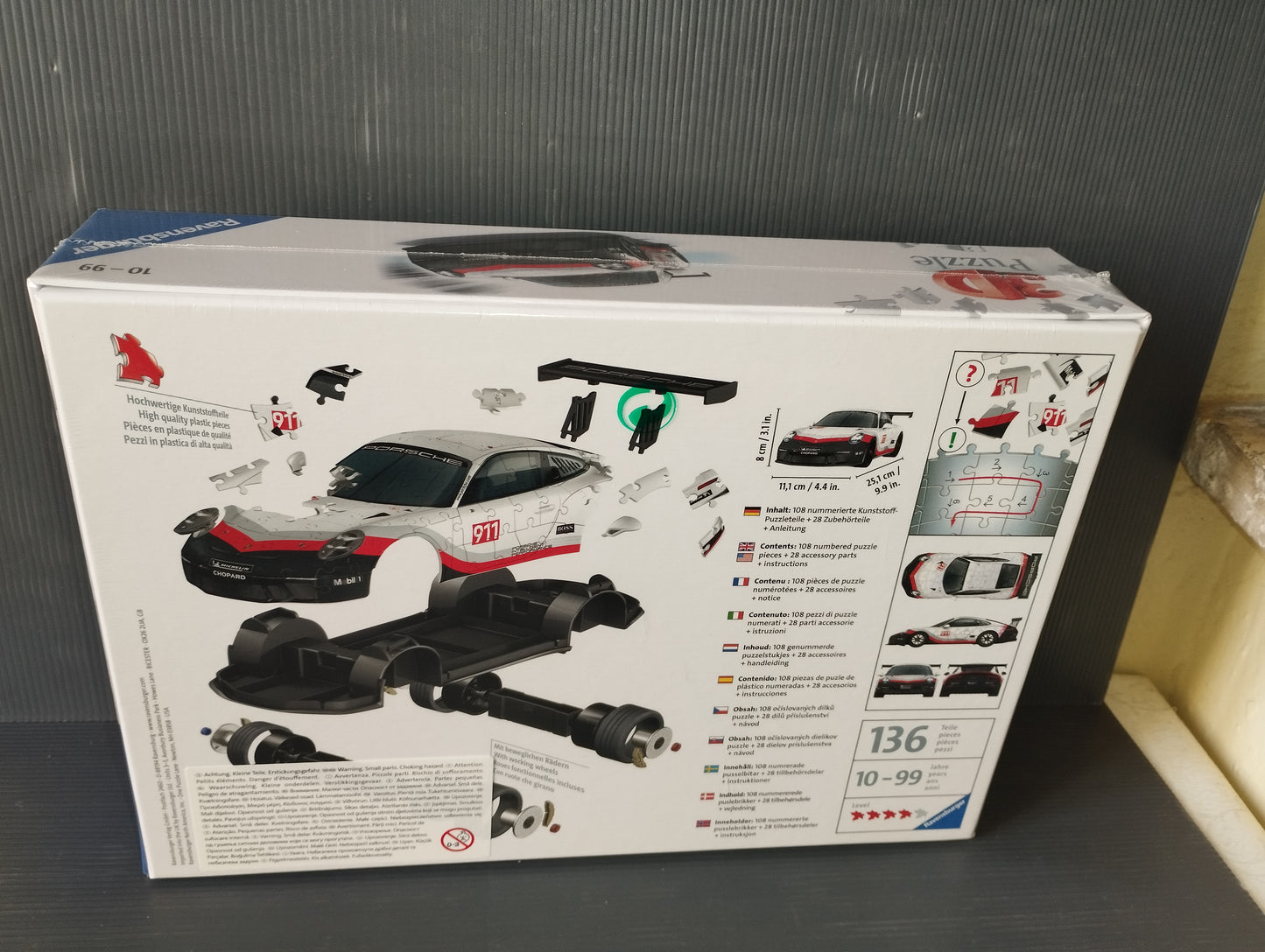 Porsche 911 GT3 Cup 3D Puzzle Model

 Produced by Ravensburger