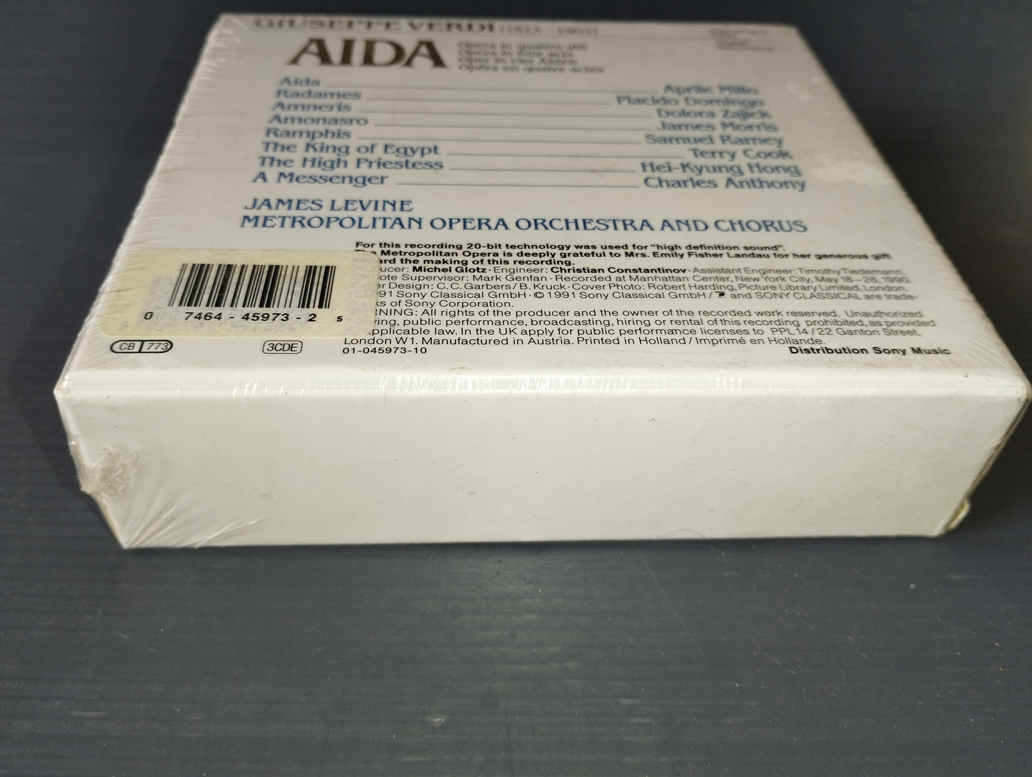 Aida Verdi Millo/Domingo/Zajick/Morris/Ramey 3CD box set

 Published by Sony Code S3K 45 973 DDD