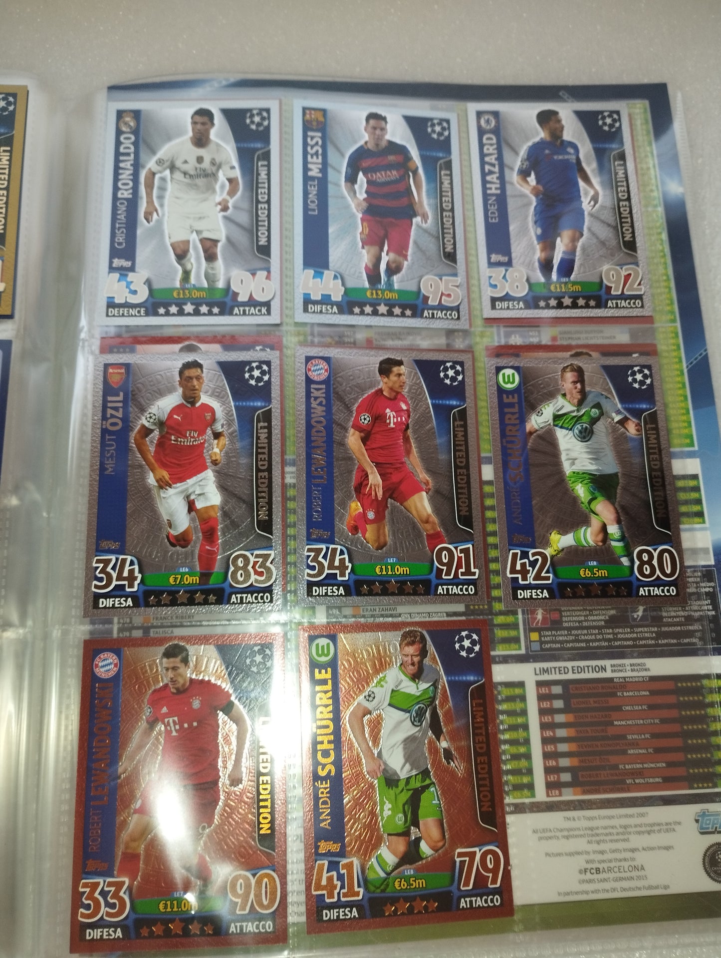 Album Card UEFA Champion League Stagione 2015/16

Edita da  Topps Match Attax