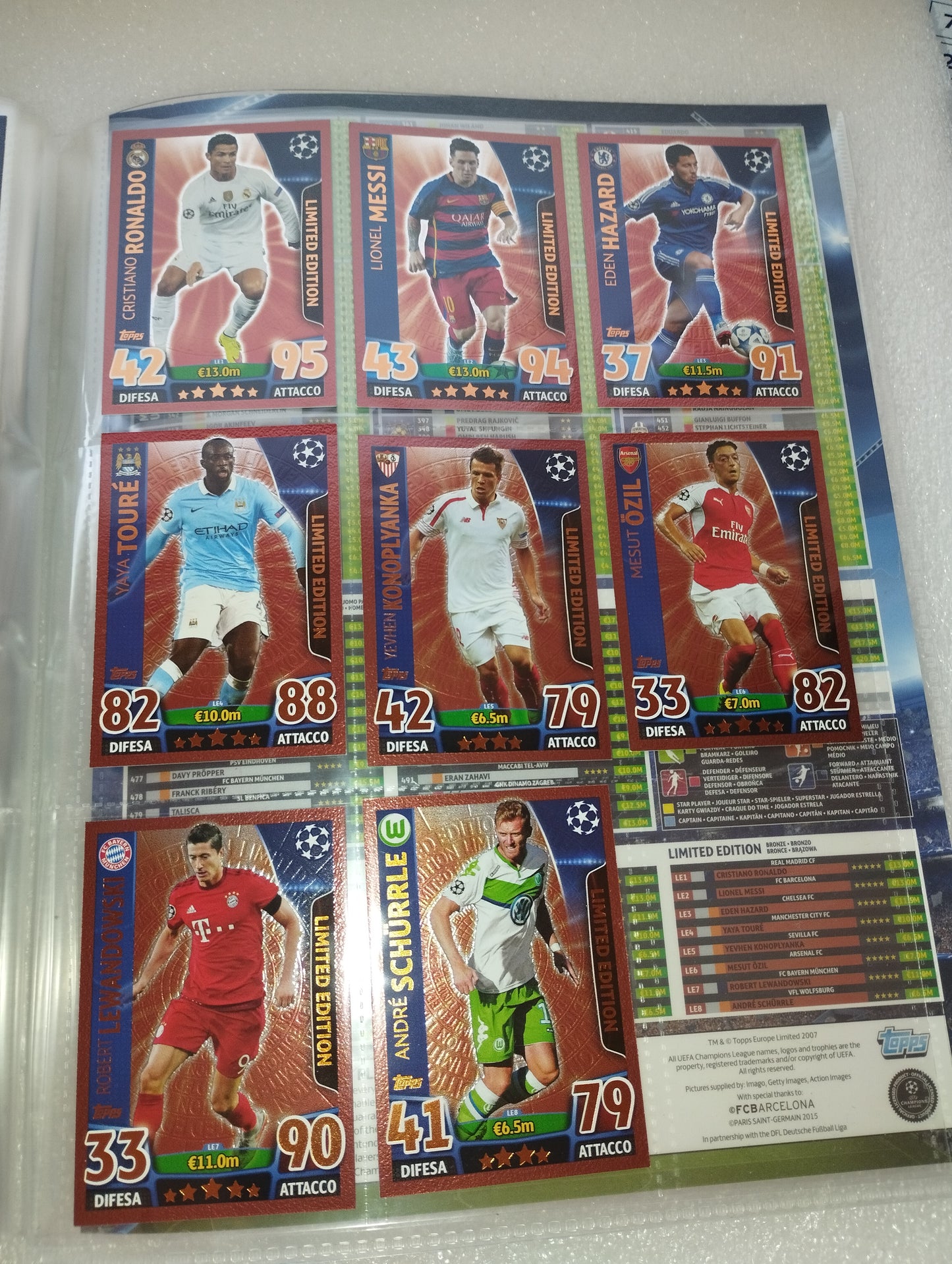 Album Card UEFA Champion League Stagione 2015/16

Edita da  Topps Match Attax