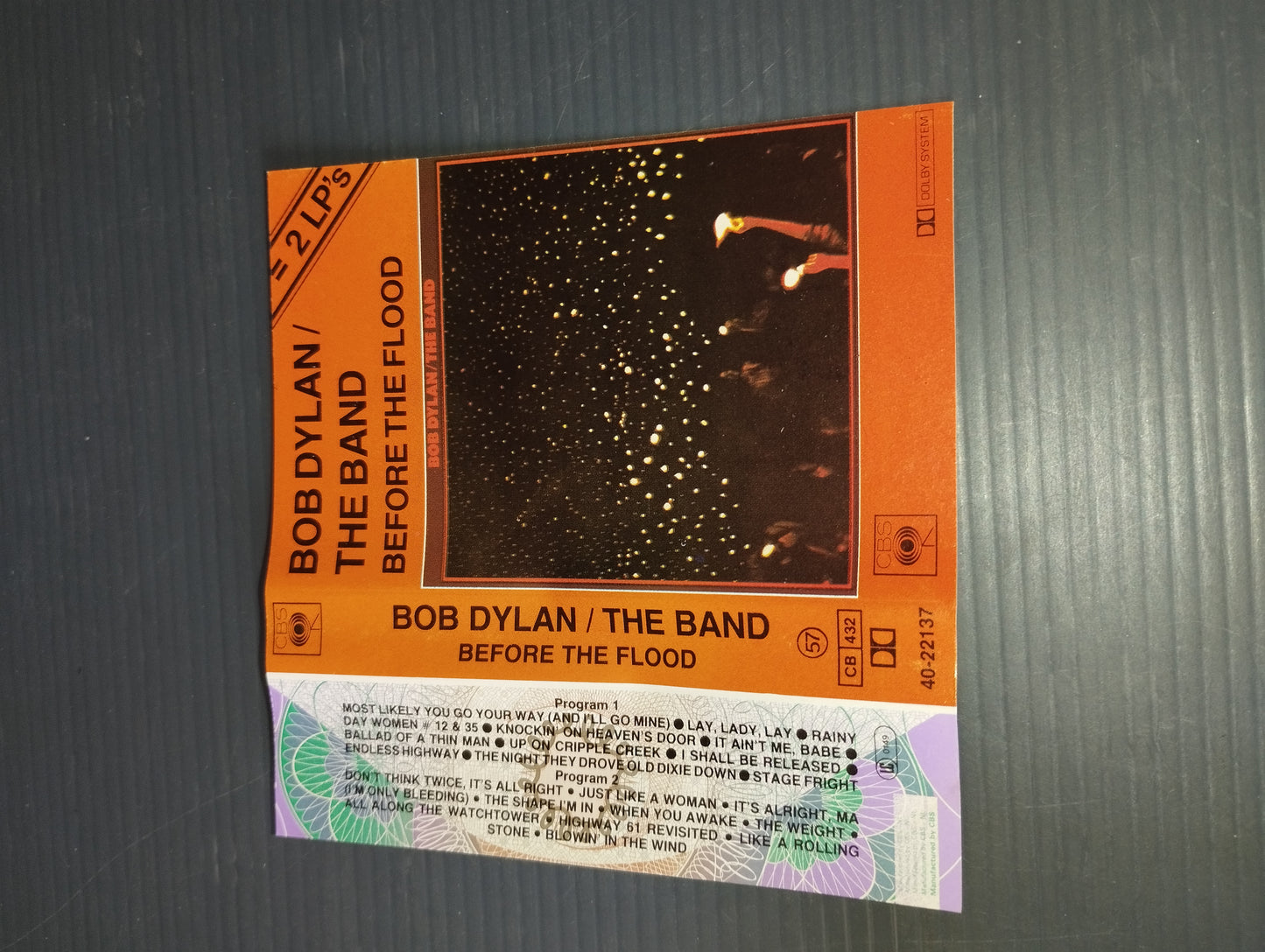 Before the flood" Bob Dylan/The Band Musicassette Published in 1974 by CBS Code .40-22137