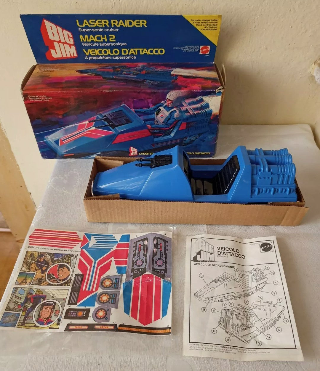 Laser Raider Mach 2 Attack Vehicle Big Jim, original Mattel 1983