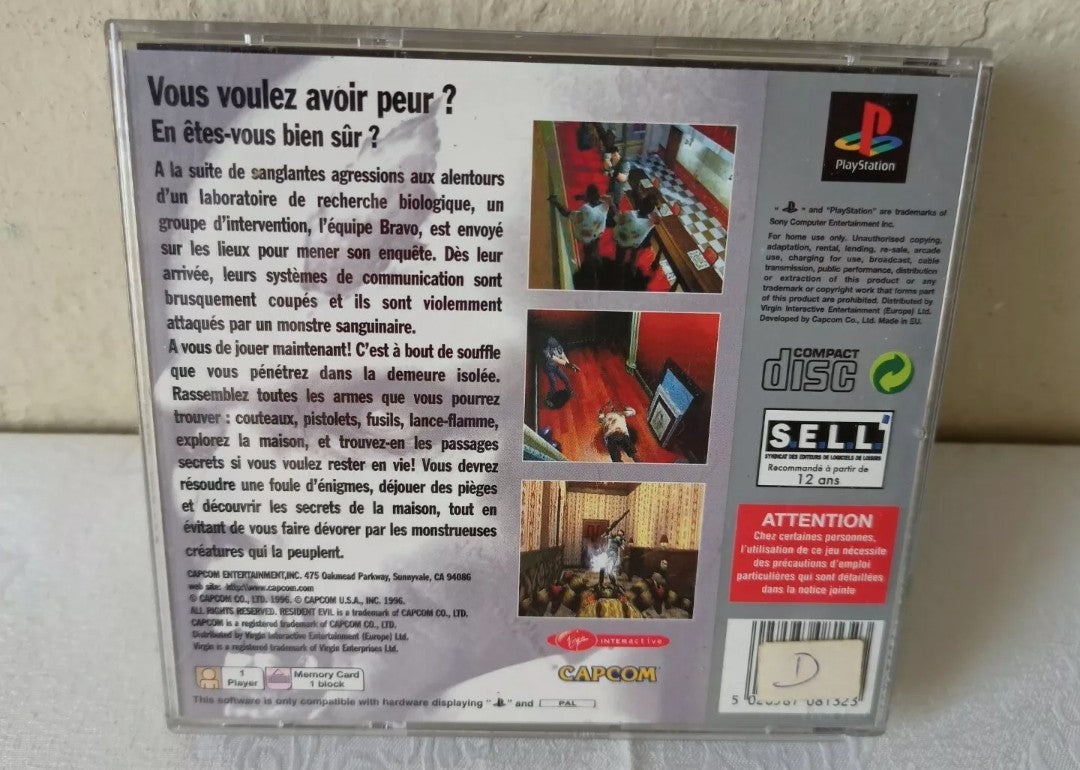Resident Evil video game for PlayStation 1 in French