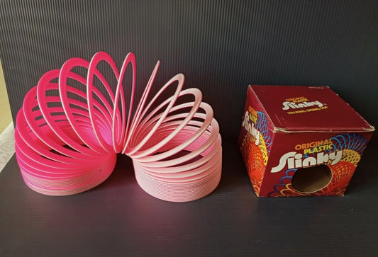 Original vintage plastic Slinky spring, made in the USA, original from the 80s