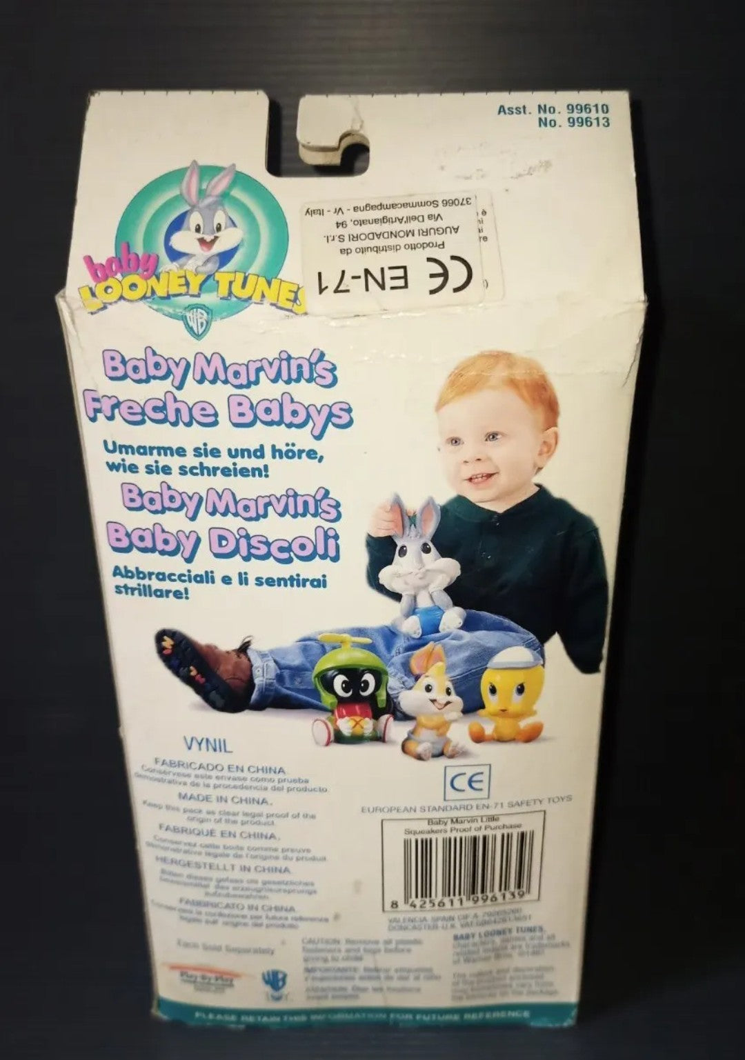 Figura pupazzo in vinile Baby Marvin's Baby Looney Tunes, Originale anni 90